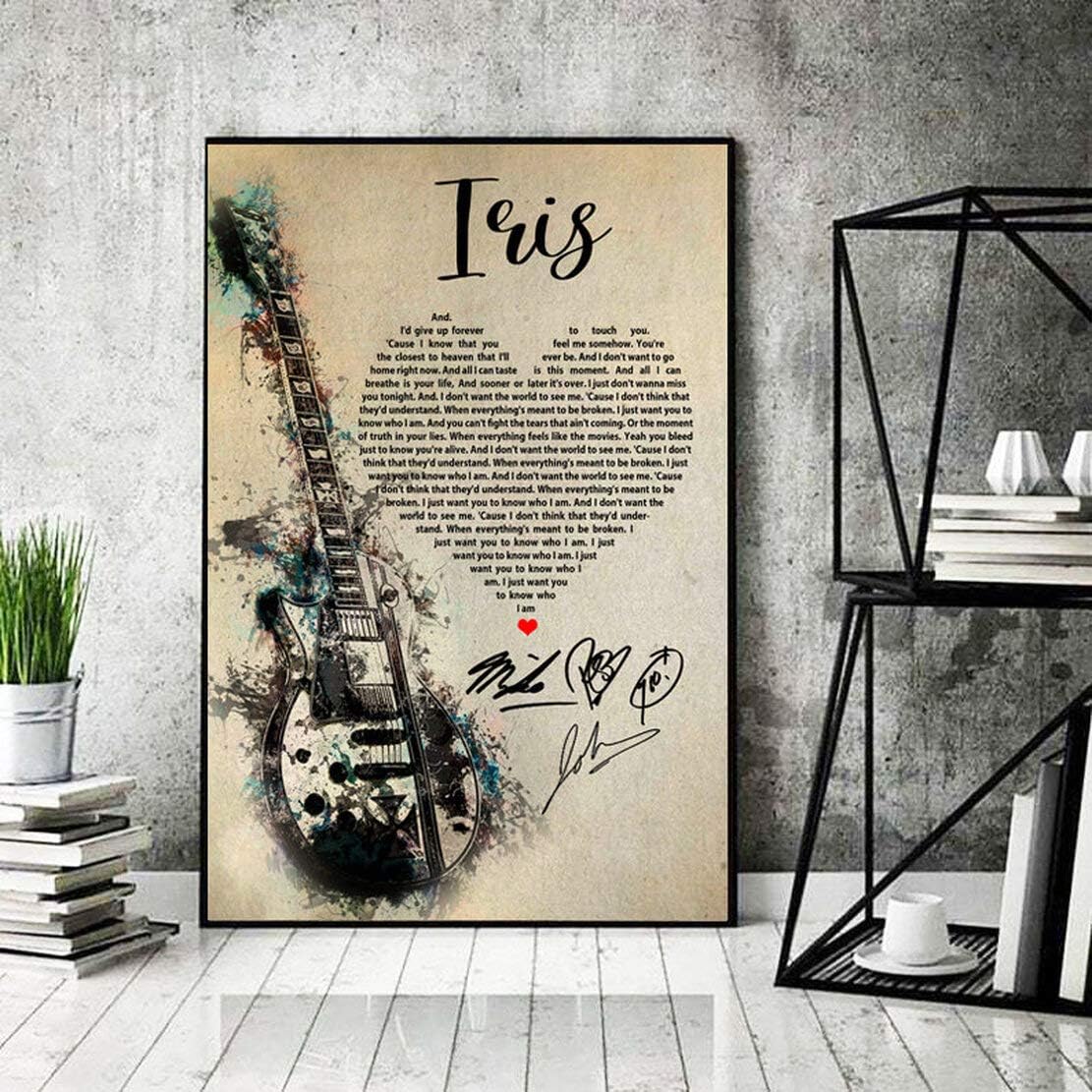 Goo Goo Dolls - Iris Lyrics - Unframe Paper - Music Poster Vintage Retro Poster, Unframed Poster Wall Art, Decor Home (12''x18'', 16''x24'' and 24''x36'')