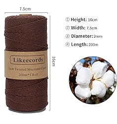Macrame Cord,2mm x 219yard Cotton Twine String