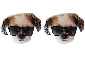 STYLE VAULT G014 Dog Cat Pet 80s Sunglasses Goggles for Small Breeds up to 15lbs (2-Pack Black+Black)