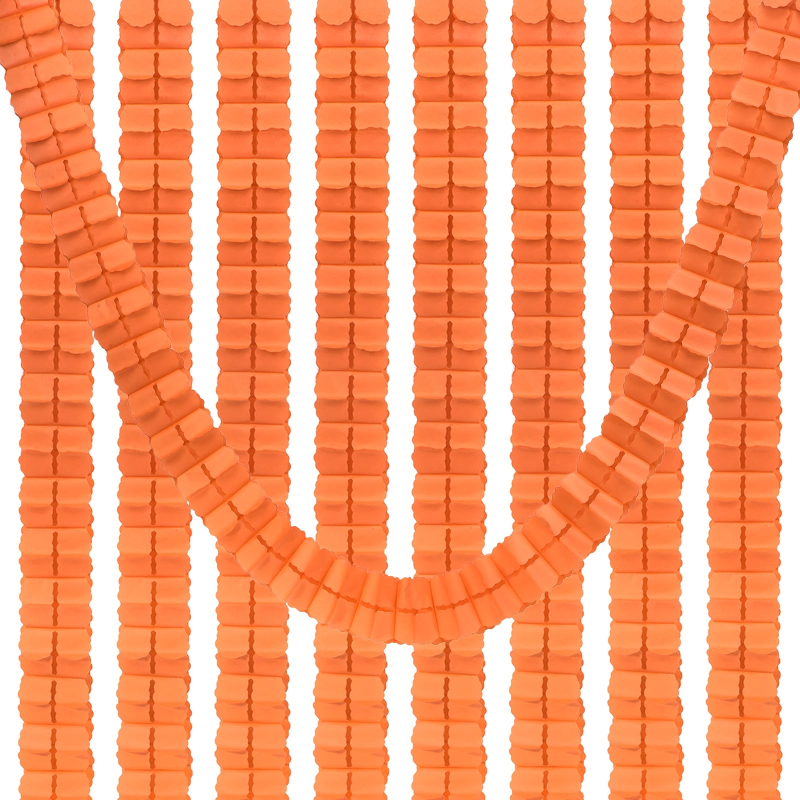 PATIKIL 9.8ft Four-Leaf Garland, 9 Pack Tissue Paper Hanging Flower Garland Reusable Streamers for Party Wedding Backdrop Decorations, Orange