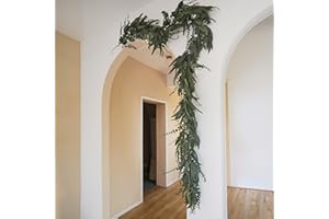 Anna's Whimsy 8.85 FT Eucalyptus Garland, Artificial Fake Garlands Greenery Garland Floral Vines for Decoration Party Wedding Table Indoor Outdoor Backdrop Wall Spring Decor