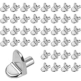 Shelf Pins Pegs 5mm, 40pcs Shelf Support Holders Pegs L Shaped Metal Shelves Pin Clips Tablette Peg for Cabinets Cupboard Boo