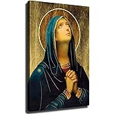 Virgin Mary Poster Our Lady of Sorrows Blessing Mother Poster Printing Canvas Art and Wall Art Pictures Modern Home Bedroom O
