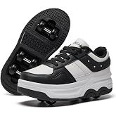 Funnydream Roller Skate Shoes 6 Wheels for Boy Girls Kids Detachable Sneaker Beginner Casual Walking Skating Shoes