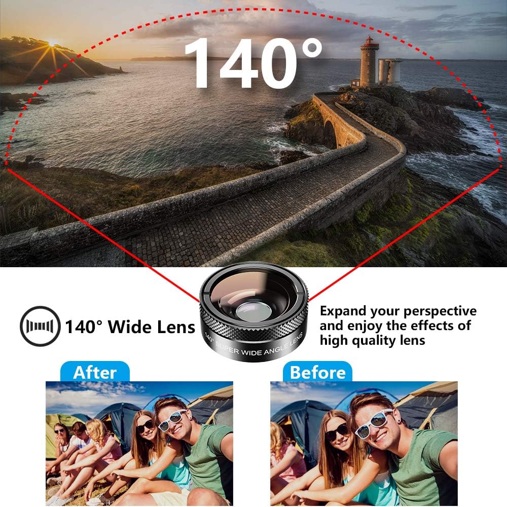 Updated Version Apexel 6 In 1 Phone Camera Lens Kit Wide Angle Lens + Macro Lens + Fisheye Lens + ND Filter+ CPL/Star Filter Clip-On Phone for iPhone 8/x 7/Plus Samsung S8 Android Smartphones - Image 3