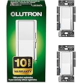 Lutron Diva LED+ Dimmer Light Switch for Dimmable LED, Halogen, and Incandescent Bulbs, 150 Watt, Single-Pole or 3-Way, DVCL-153P-WH, White (2-Pack)