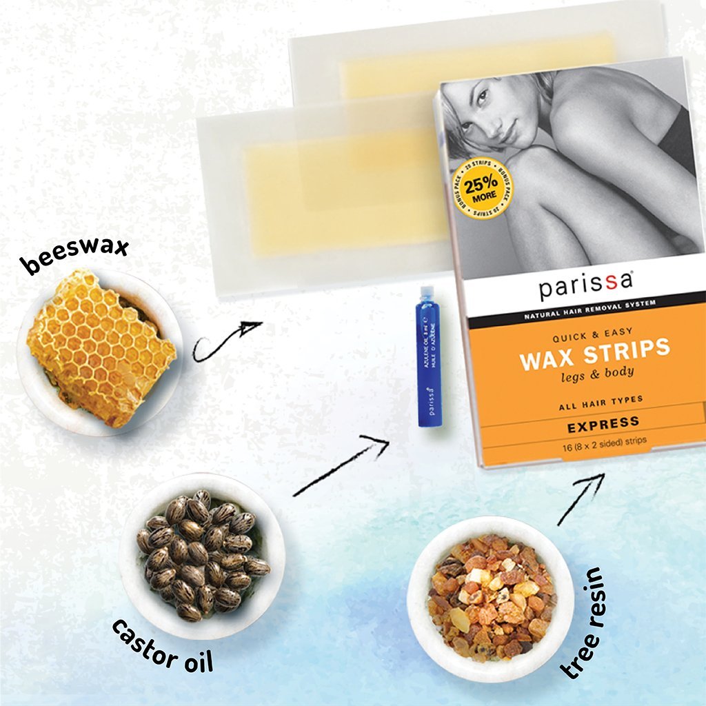 Legs & Body Wax Strips (20 strips), Parissa Hair Removal Waxing Strips