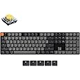 Keychron K5 QMK Ultra-Slim Full Size Layout Wireless Mechanical Gaming Keyboard, 104 Keys with Banana Switch, White LED Backlight Rechargeable Wired Bluetooth Keyboard for Mac/Windows, Version 2