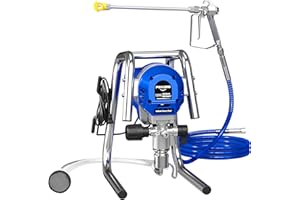 POXURIO 1200W Airless Paint Sprayer, 3300PSI High Efficiency Electric Paint Sprayer with Extension Rod, Thinning-Free Stand Airless Sprayer for Home Exterior and Interior, Garage, Deck, Furniture