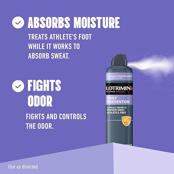 LOTRIMIN AF ATHLETE’S FOOT DAILY PREVENTION DEODORANT POWDER SPRAY, 5.6 OUNCE
