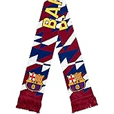 Icon Sports Barcelona Scarf, Licensed Reversible Barca Scarf