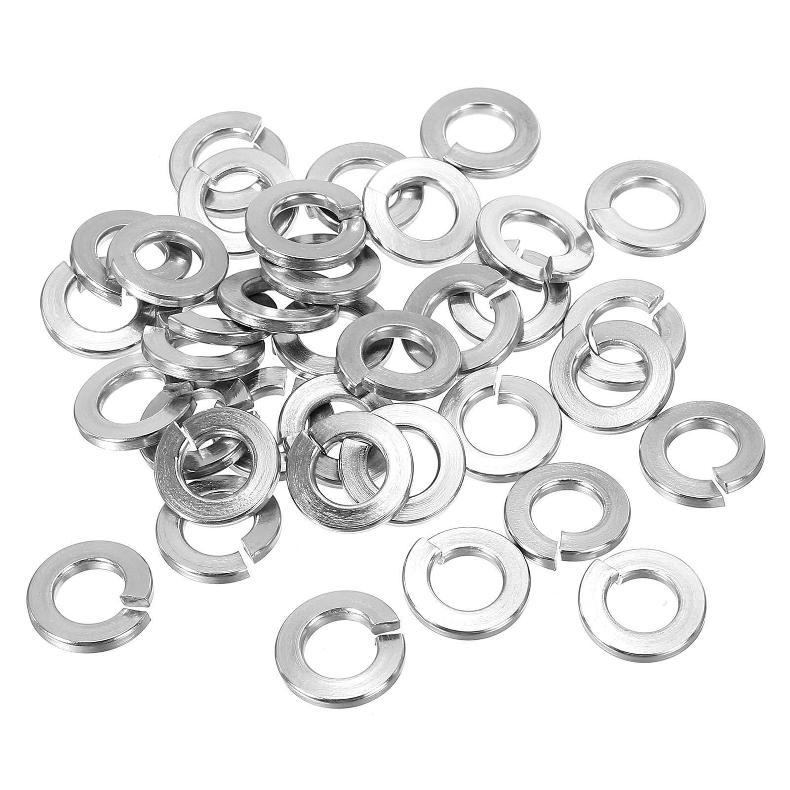 PATIKIL 5/16 Split Lock Washer, 100 Pack 5/16 Inch ID 14.8mm OD 304 Stainless Steel Spring Lock Washer Elastic Gasket for Screws Bolts, Silver Tone