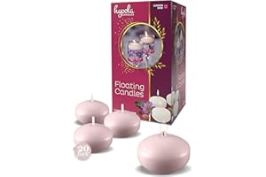 Hyoola Premium Light Pink Floating Candles 1.75 Inch - 3 Hour Burn Time - Made in Europe - 20 Pack