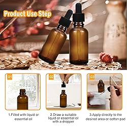 YoleShy 1oz Glass Dropper Bottle,99 Pack Amber
