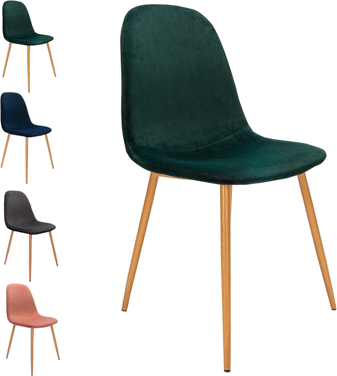 Cosy7 Allsion Collection Velvet Dining Chairs Set of 2 Dark Green