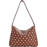 Amzufs Studded Purses Y2k Shoulder Bag 90s Punk Women Small Shouder Purse Vegan Leather Designer Handbags Streetwear
