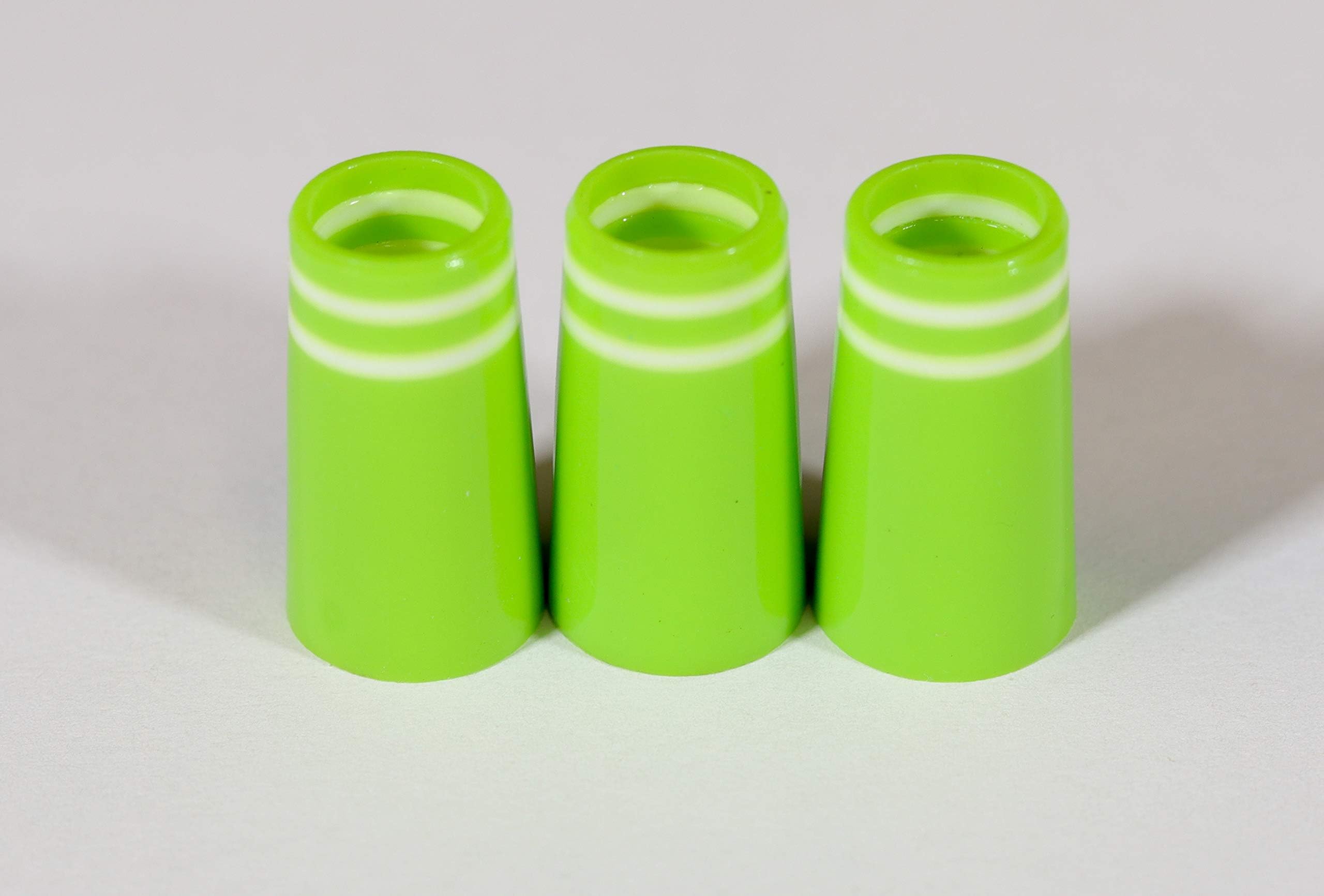 Green with White Rings Colored Golf Iron Ferrule 12 Pack .355 Taper Tip
