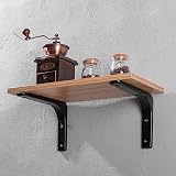 nuoshen 4Pcs Shelf Bracket Right Angle 150x125mm with 16 Screws Black view 4