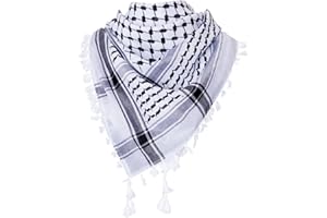 Haakong Arab Shemagh Tactical Desert Keffiyeh Head Scarf Arabic Turban Neck Headwear Arab Wrap with Tassel for Men Women