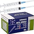 Jiaxix 50Pack 3ml/cc Syringe with 23G 1Inch Needle,Safety Individually Wrapped