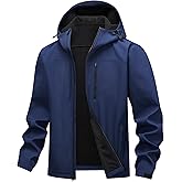 HOTSUIT Mens Softshell Jacket with Hood Water-Resistant Fleece Lined Jacket Men Lightweight Winter Coats for Hiking