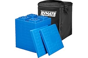 RVMATE 12 Pack RV Leveling Blocks, Heavy Duty Camper Leveling Blocks, Levelers for RVs, Reduce Trailer Movement, Trailer Leveling Blocks，RV Leveling System Great for Single and Dual Wheels