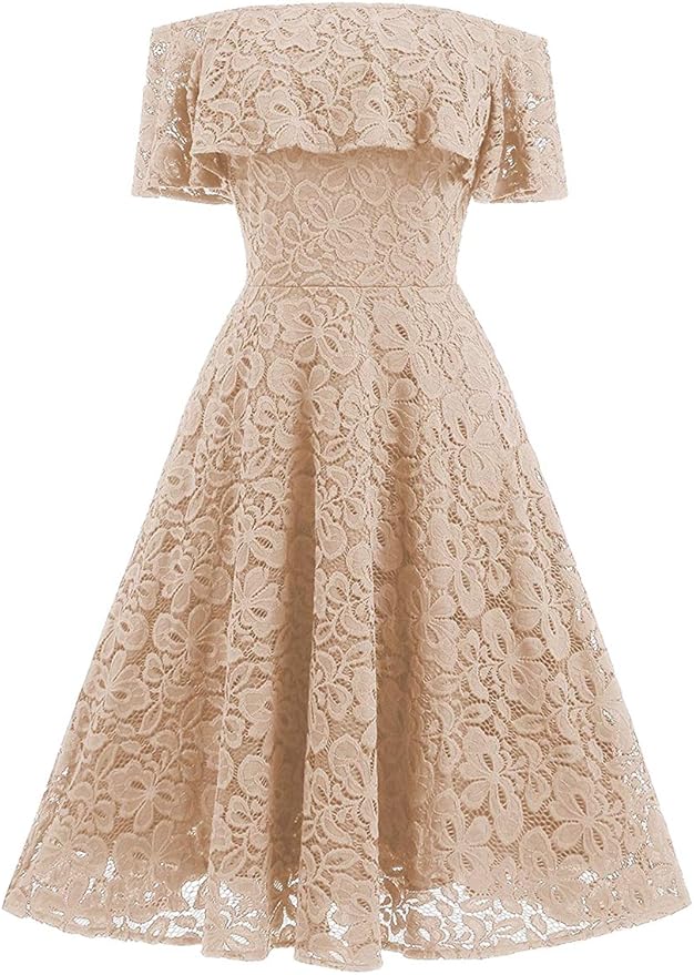 off the shoulder fit and flare cocktail dress