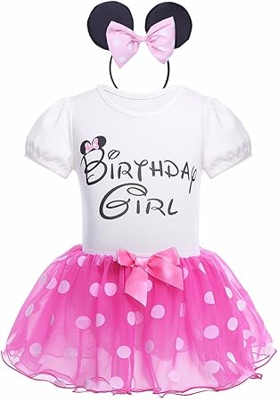 Amazon Fakainu 子供ドレス ミニー仮装 コスチューム衣装 ベビー バースデー 誕生日 ローパンス チュチュスカート カチューシャ 3点セット コスプレ衣装 可愛い 1ー4歳 キッズコスチューム おもちゃ