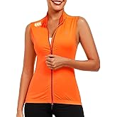 Little Donkey Andy Women's Breathable Cycling Vests full Zip Reflective Sleeveless Jerseys Running Biking Shirts 4 Pockets