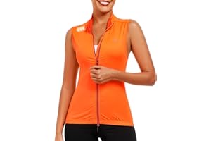Little Donkey Andy Women's Breathable Cycling Vests full Zip Reflective Sleeveless Jerseys Running Biking Shirts 4 Pockets