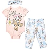 Disney Pixar Toy Story Lion King Minnie Mouse Baby Girls Bodysuit Pants and Headband 3 Piece Outfit Set Newborn to Infant