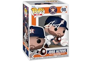 HOFSM.COM HALL OF FAME SPORTS MEMORABILIA Jose Altuve #98 Facsimile Signed Reprint Laser Autographed Funko POP! Baseball MLB: Houston Astros Figurine with Protector Case