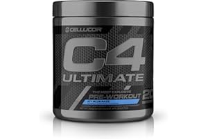 C4 Ultimate Pre-workout Powder, Preworkout Supplement Drink for Workout Energy - Icy Blue Razz, 20 Servings