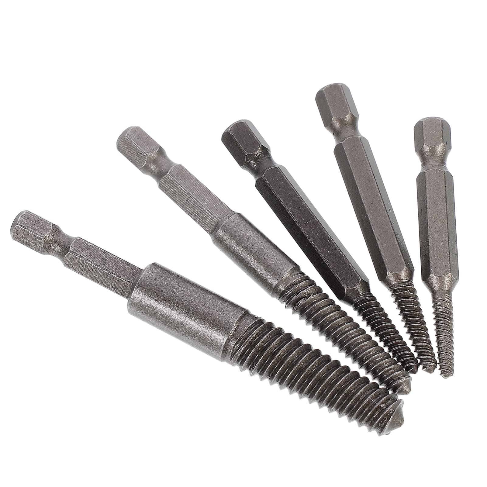 VILLCASE 5Pcs Screw Extractor, Broken Screw Remover Set, Stripped Screw Extractor Kit, Fine Damaged Bolts Removal Tool