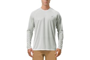Roadbox Mens UPF 50+ UV Sun Protection Shirts Outdoor Long Sleeve SPF Rash Guard for Fishing Hiking Swimming Running
