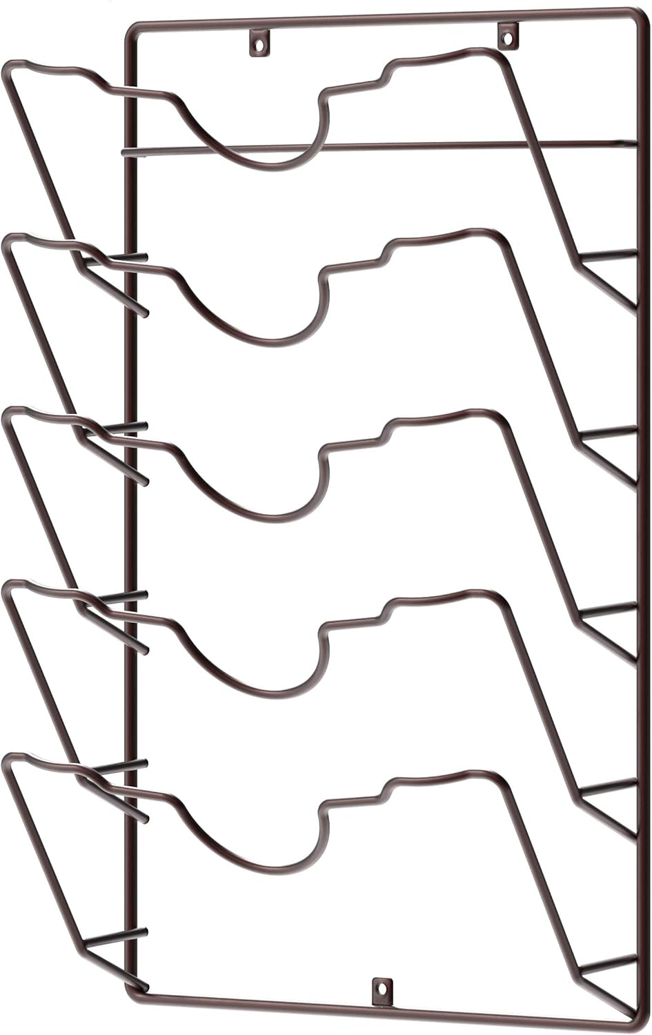Simple Houseware Wall Door Mounted Pot Lid Rack, Chrome Finish -