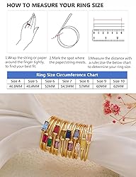 RLMOON Gold Birthstone Rings for Women Non Tarnish
