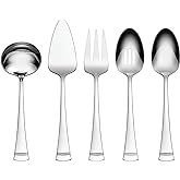 Lenox Portola 5-Piece Silverware Serving Set, Flatware | mirror finish, dishwasher safe | heavy duty, cutlery set for kitchen and dining, serving utensil set