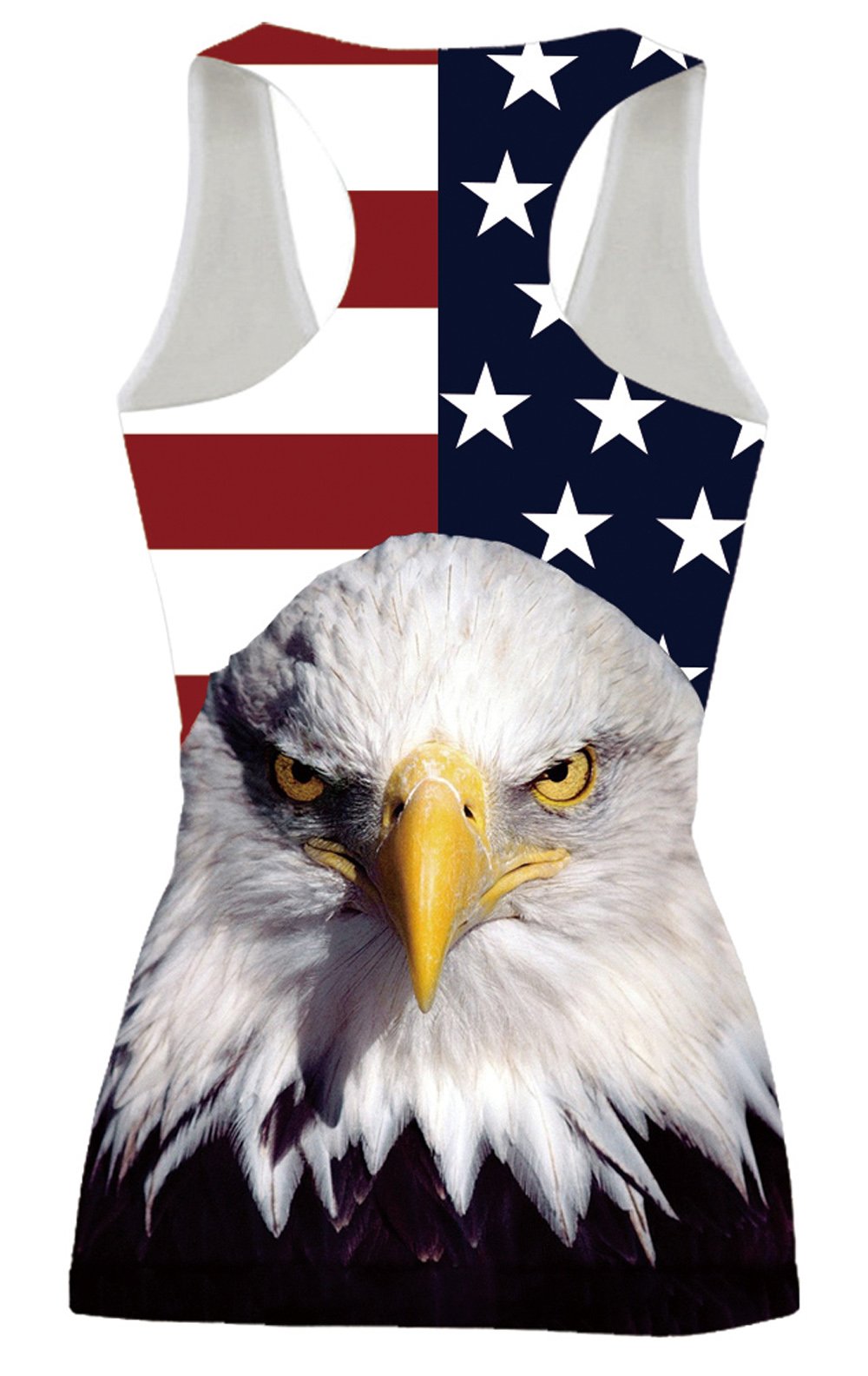 Leapparel Women\'s American Flag Eagle Printed Funny Humor Racerback Tank Top Vest Shirts S