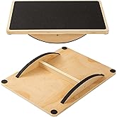 Wooden Rocker Balance Board for Adults Anti-Slip 350LBS Balance Trainer for Standing Desk, Physical Therapy & Core Strength – Durable Wooden Rocker Board for Office & Rehab