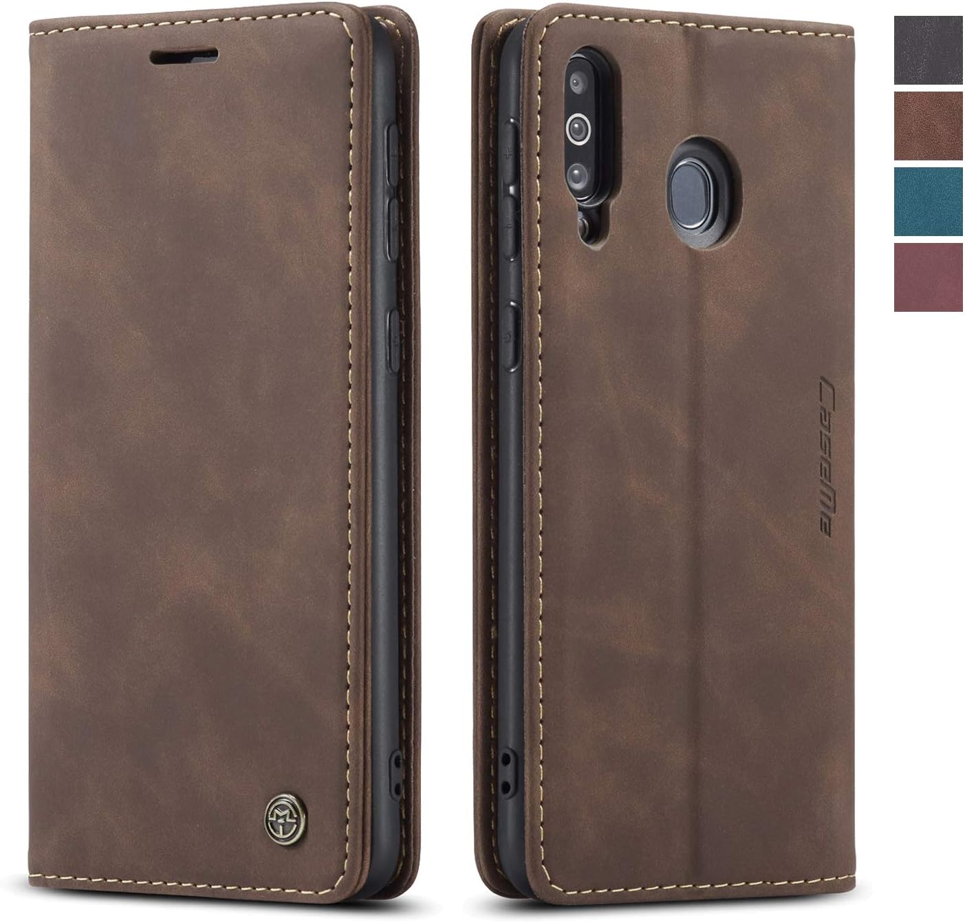 Samsung Galaxy M30 Case,[Premium Leather] [Soft TPU] [Card Holder] [Magnetic Kickstand] Flip Wallet Case for Samsung Galaxy M30/A40s
