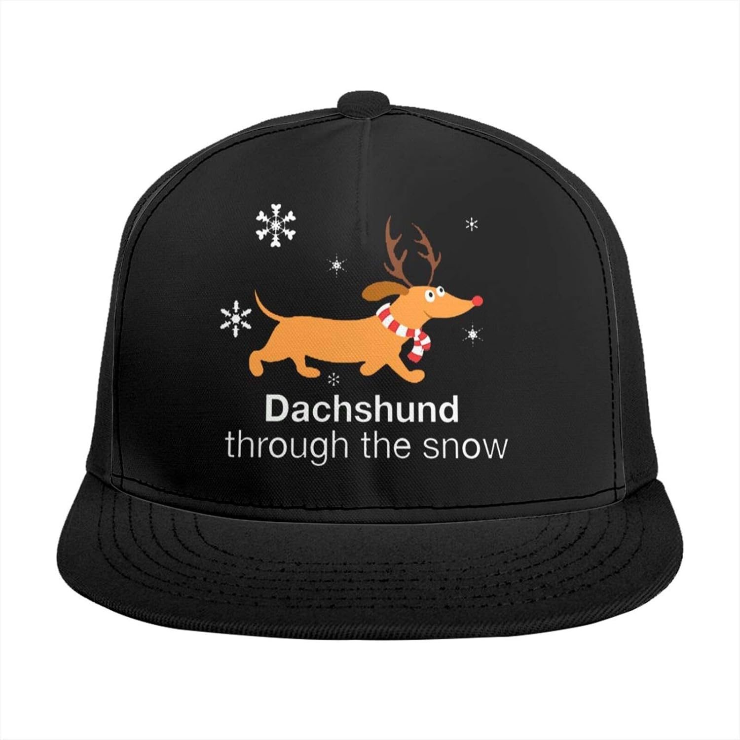 Dachshund Through The Snow Christmas Weiner Dog Baseball Hat Dad Cap