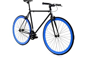 Golden Cycles Fixed Gear Single Speed Bike - Perfect Urban Commuter Bicycle with Front and Rear Brakes - Ideal for Teens and Adults - The Bike Comes in Different Sizes
