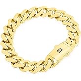 Nuragold 14k Real Yellow Gold Royal Monaco Miami Cuban Link Bracelet 7"-9" (5mm-17mm) Italian Jewelry for Men & Women