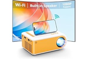 WiFi Projector, KHQ Mini Projector 2023 Upgraded 1080P Support Portable Projector, Outdoor Movie Projector, Compatible with i