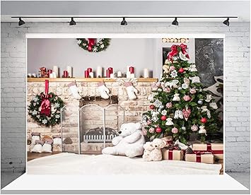Immagini Sfondo Natale.Aiikes 7x5ft Sfondo Di Fotografia Di Natale Sfondo Di Albero Di Natale Regalo Camino Sfondo Di Neonato Fotografia Di Sfondo Sfondo Di Studio Fotografico 10 302 Amazon It Elettronica
