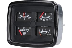 aqxreight 4-in-1 Car Instrument Cluster Multifunction Dashboard Gauge for Fuel, Oil Pressure, Temp & Ammeter Universal 12V Fi
