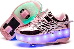 HAPPY ROLLER Roller Skate Shoes for Kids Boys Girls LED Roller Sneakers Light Up Fashion Flashing Wheels Shoes Rechargeable