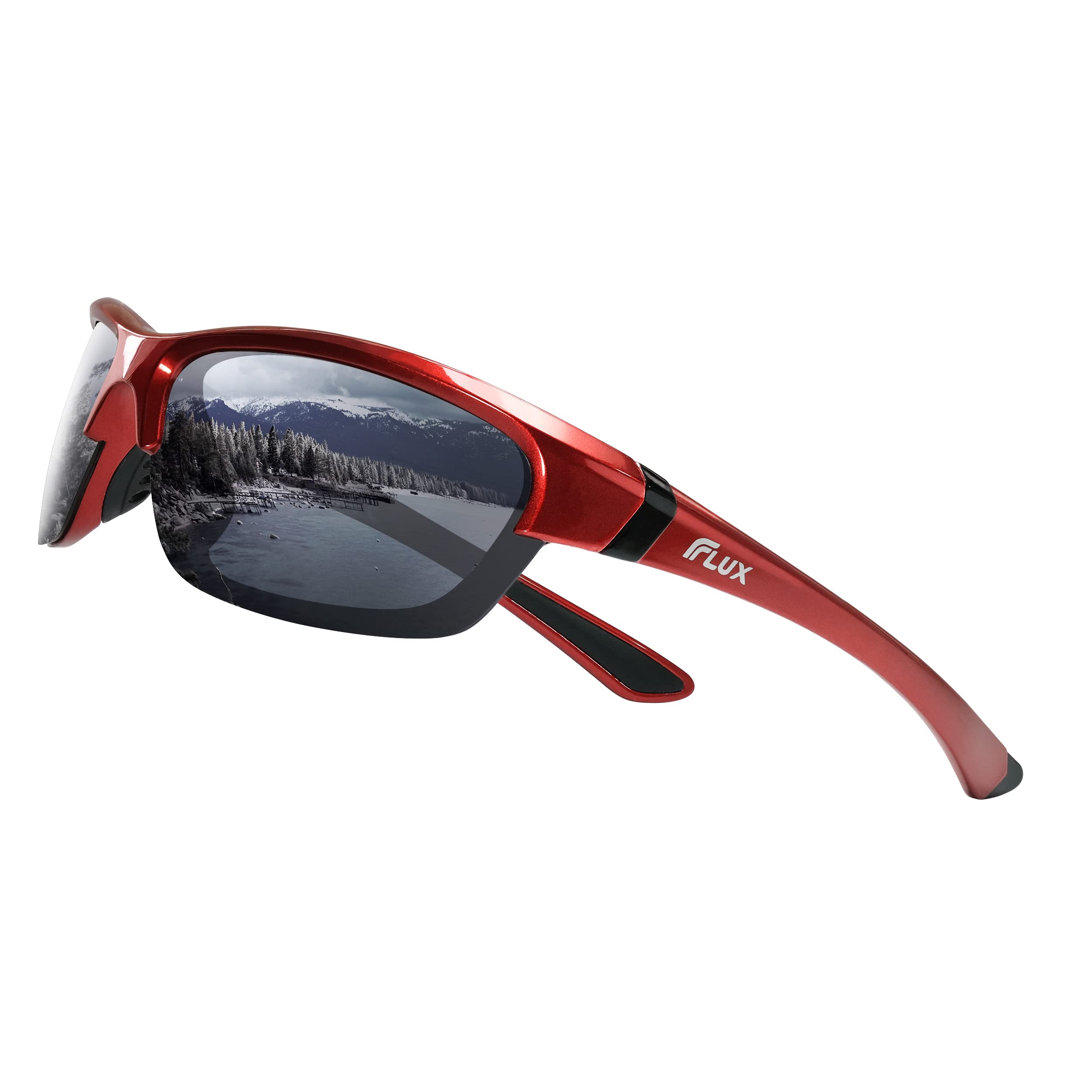ICECUBE AVENTO Polarized Sports Sunglasses - UV400 & Anti-Slip, Lightweight for Driving, Running & Golf - Unisex (Red/Grey)