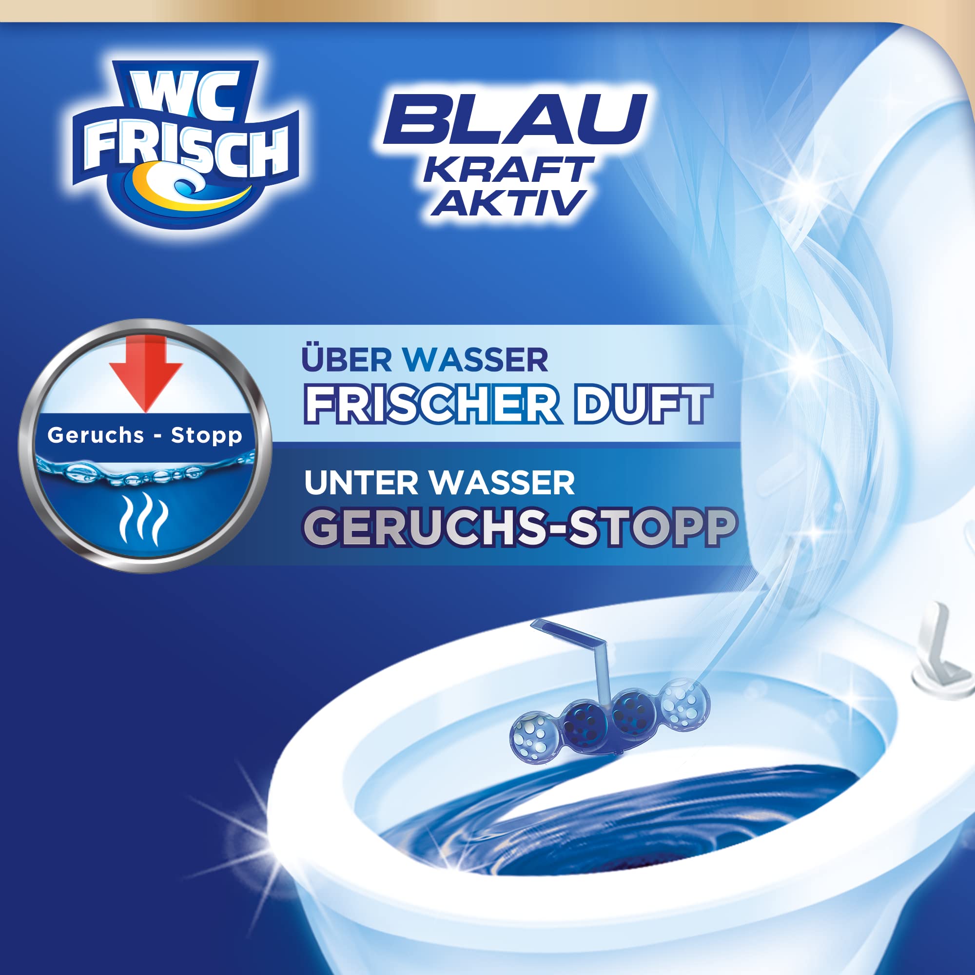 WC FRISCH Kraft Aktiv Blauspüler Chlor (10er Pack), WC Reiniger mit innovativer Geruchs-Stopp-Formel, Duftsteine für extra Frische und eine sichtbare Reinigung 7